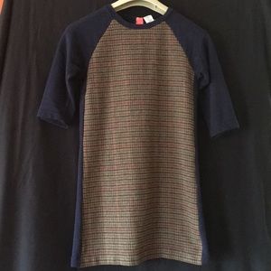 Crewcuts Navy Dress w/Plaid Front